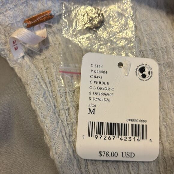 Free People NWT Pull Me In Romper. Color:Pebble. Size: M - Picture 6 of 7